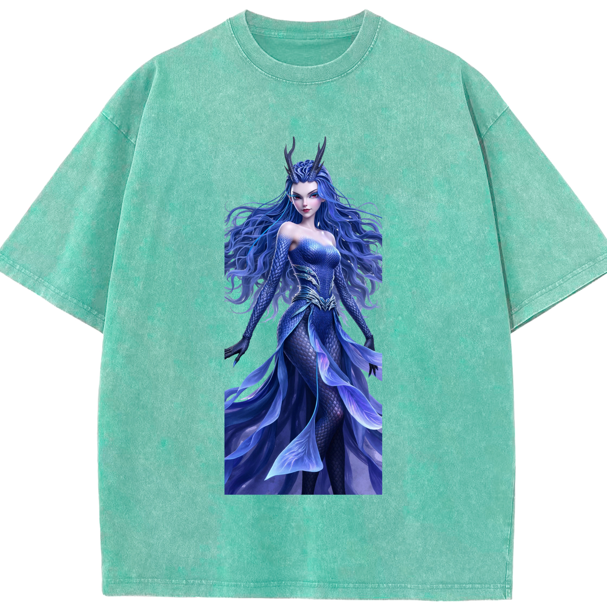 （画像用） Ne Zha 2 ナタ 魔童の大暴れ 綿100% ヴィンテージ風 半袖Tシャツ（フロントプリント）